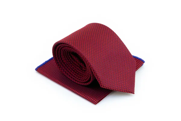 Cravate rouge et carré de poche — Photo