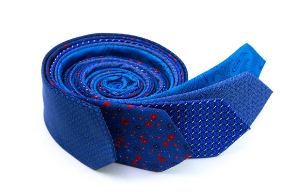 Rolled blue ties — Stock Photo, Image