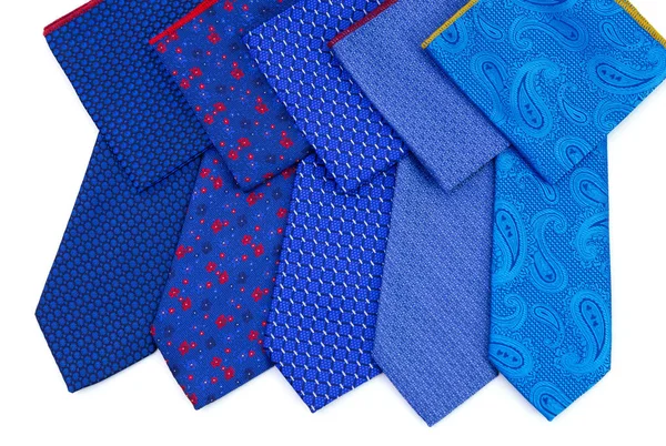 Sammlung blauer Krawatten — Stockfoto