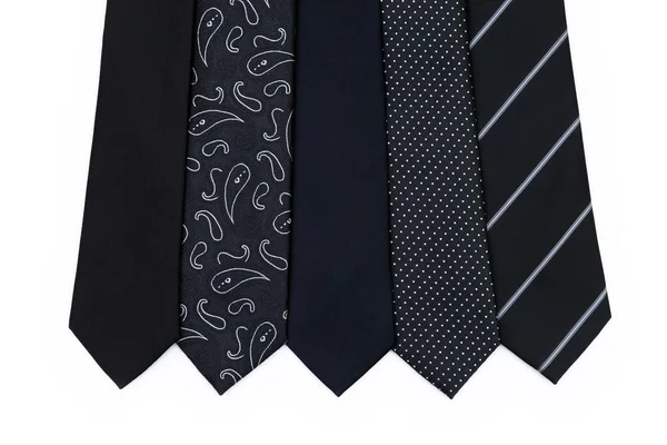 Fekete nyakkendő gyűjtemény — Stock Fotó