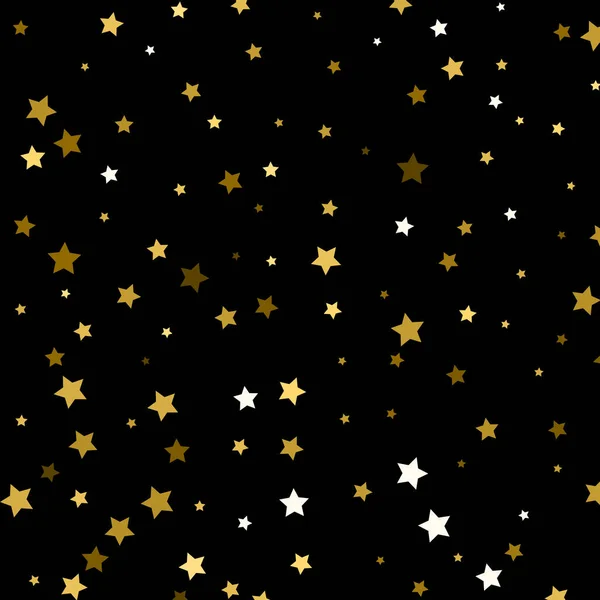 Vector background with gold stars. Gold stars on black background