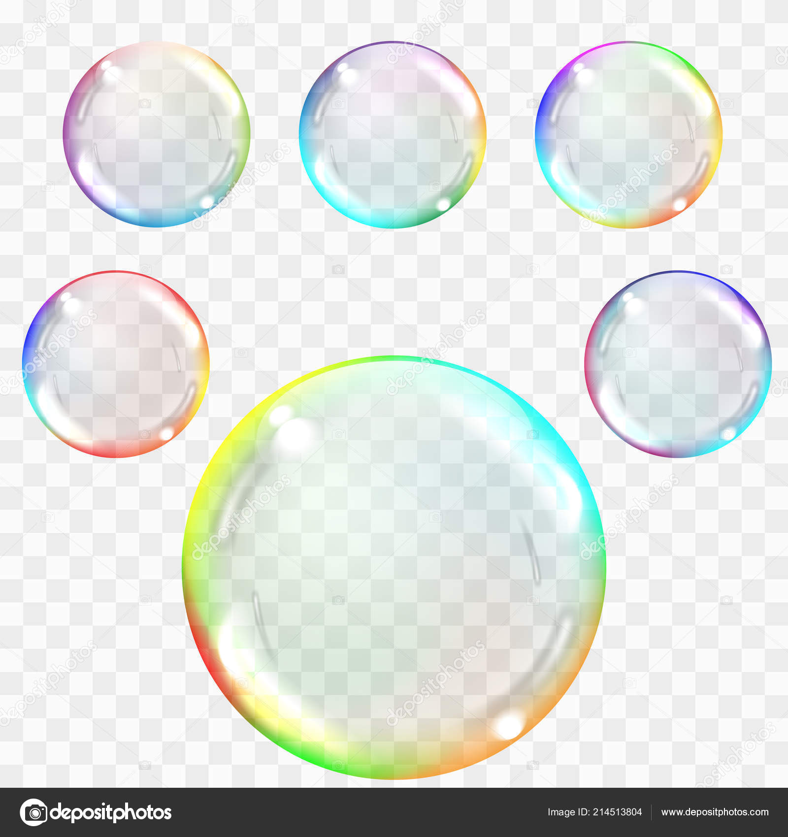 Realistic soap bubbles. Png Bubbles are located on a transparent