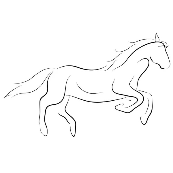 Γραμμή Μαύρο Άλογο Άσπρο Φόντο Εικονίδιο Του Φορέα — Διανυσματικό Αρχείο