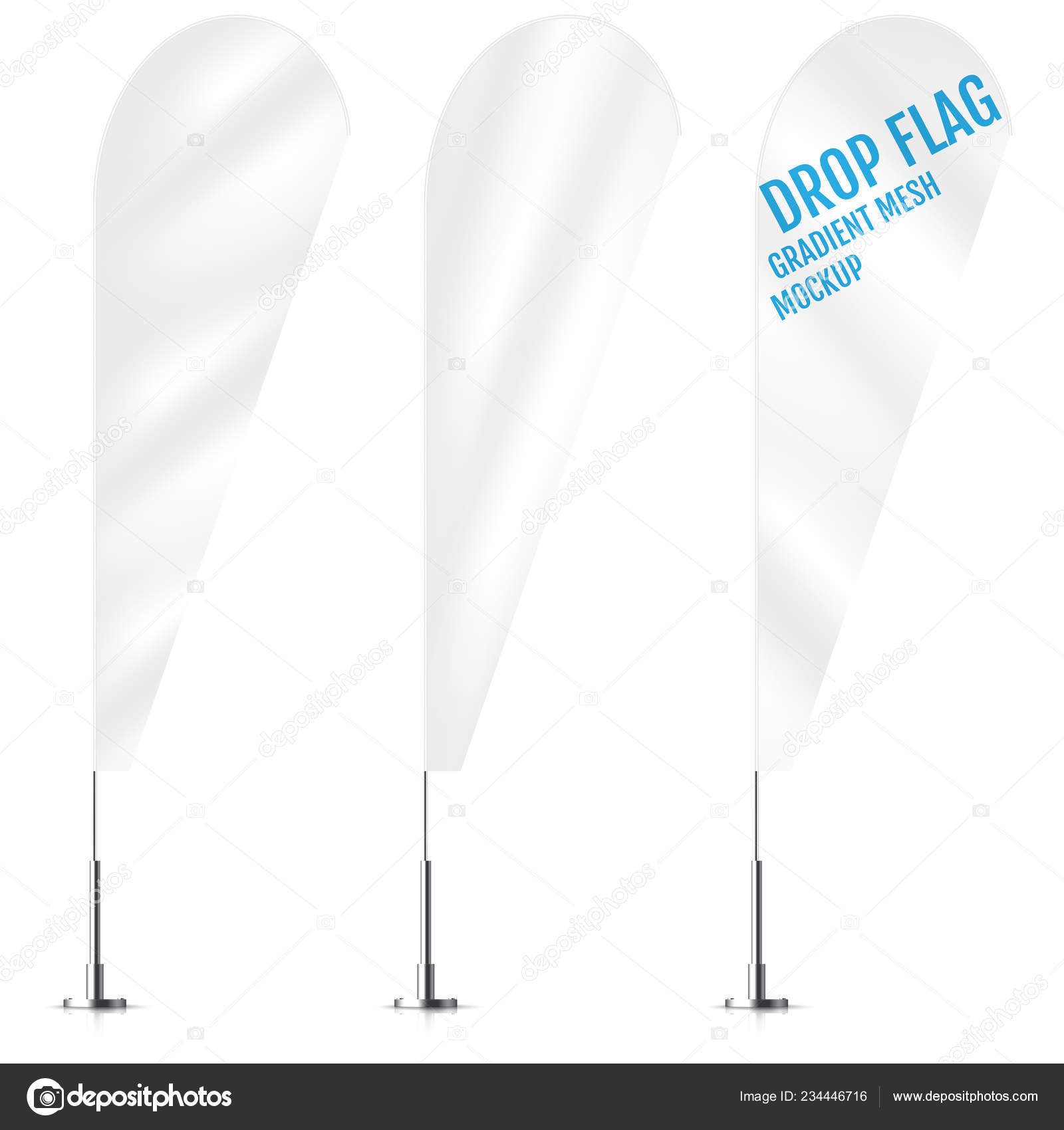 Download White Textile Drop Banner Flags Banner Flag Mockups Set Drop Vector Image By C Roussanov Vector Stock 234446716