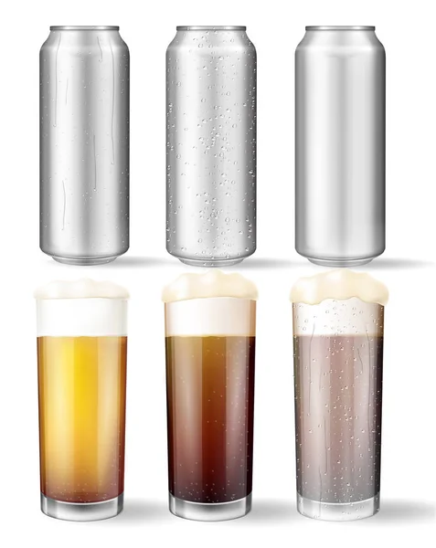 Lata Alumínio Realista Com Gotas Água Latas Metálicas Para Cerveja imagem  vetorial de Roussanov© 234705582