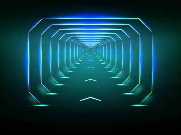 Endless futuristic tunnel — Stock Vector