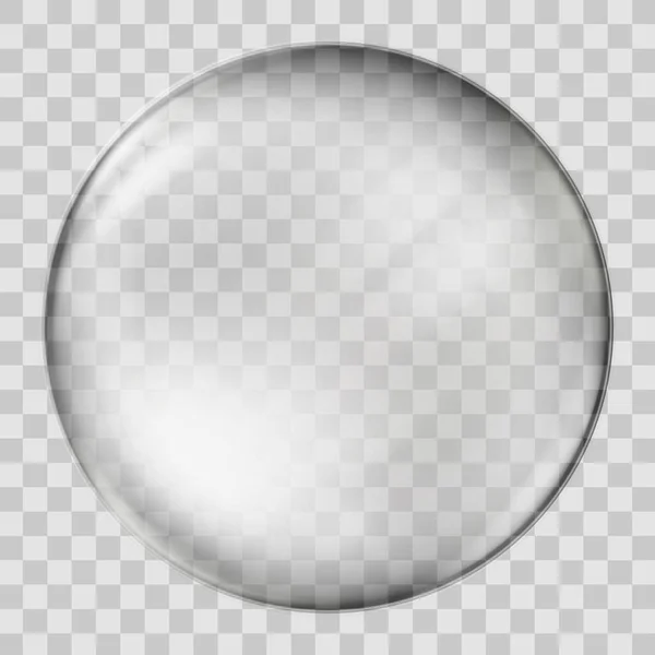 Realistische Glaskugel. Transparente Kugel, realistische Blase — Stockvektor