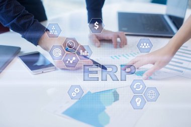 Kurumsal Kaynak Planlama iş ve teknoloji kavramı.