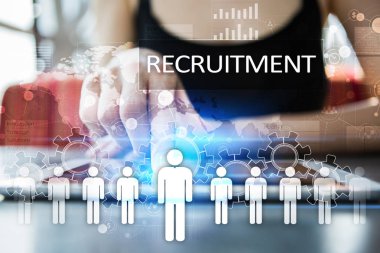 İnsan kaynakları yönetimi, insan kaynakları, işe alım, liderlik ve ekip oluşturma. İş ve teknoloji kavramı.