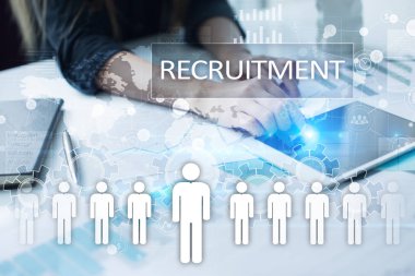 İnsan kaynakları yönetimi, insan kaynakları, işe alım, liderlik ve ekip oluşturma. İş ve teknoloji kavramı.