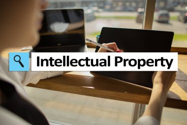 Fikri mülkiyet hakları. Patent. İş, internet ve teknoloji kavramı.