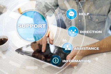 Teknik destek. Müşteri yardım. İş ve teknoloji kavramı.