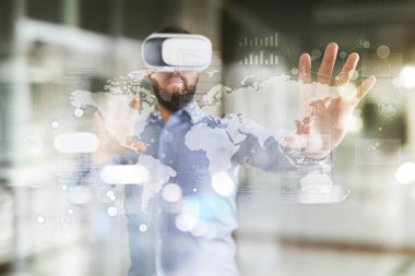 İş kavramı arka plan. Sanal ekran metin için boş yer ile. Internet ve teknoloji.