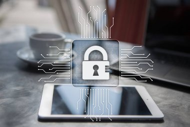 Siber Güvenlik, veri koruma, bilgi güvenliği ve şifreleme. İnternet Teknoloji ve iş kavramı.