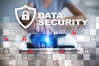 Sanal ekran üzerinde veri koruma ve siber güvenlik kavramı.