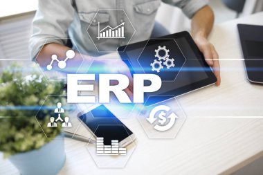 Kurumsal Kaynak Planlama iş ve teknoloji kavramı.