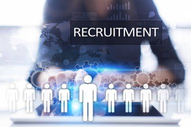 İnsan kaynakları yönetimi, insan kaynakları, işe alım, liderlik ve ekip oluşturma. İş ve teknoloji kavramı.