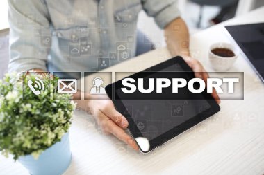 Teknik destek. Müşteri yardım. İş ve teknoloji kavramı.