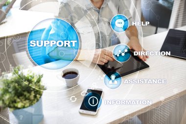 Teknik destek. Müşteri yardım. İş ve teknoloji kavramı.