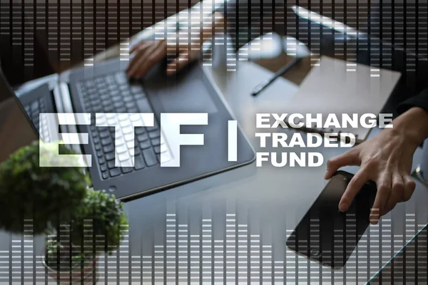 Etf. Exchange Traded Fund. Geschäfts-, Intenet- und Technologiekonzept. — Stockfoto
