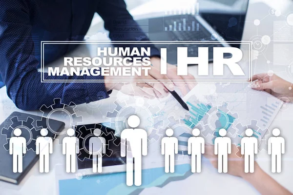 人力资源管理、 人力资源、 招聘、 领导力和团队建设。业务和技术概念. — 图库照片