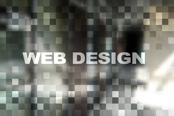 Web design και την ανάπτυξη έννοια στην εικονική οθόνη. — Φωτογραφία Αρχείου