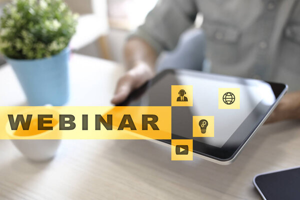 Вебинар. Электронное образование, концепция онлайн-образования. Личное развитие. Виртуальный экран
.