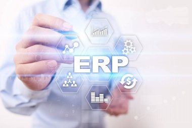 Kurumsal Kaynak Planlama iş ve teknoloji kavramı.