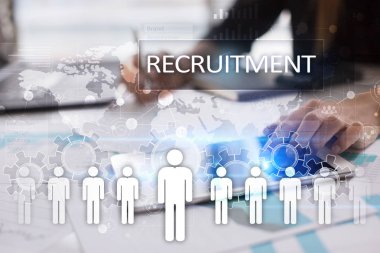 İnsan kaynakları yönetimi, insan kaynakları, işe alım, liderlik ve ekip oluşturma. İş ve teknoloji kavramı.