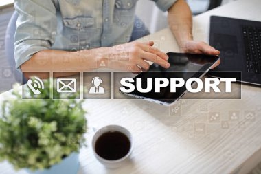 Teknik destek. Müşteri yardım. İş ve teknoloji kavramı.