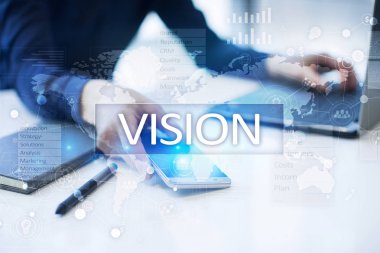 Vizyon kavramı. İş, Internet ve teknoloji kavramı.