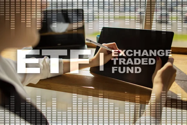 Etf. Exchange Traded Fund. Geschäfts-, Intenet- und Technologiekonzept. — Stockfoto