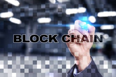 Blockchain teknoloji kavramı. Internet para transferi. Cryptocurrency.