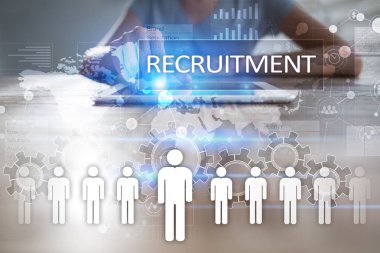 İnsan kaynakları yönetimi, insan kaynakları, işe alım, liderlik ve ekip oluşturma. İş ve teknoloji kavramı.