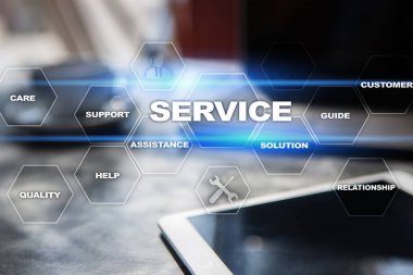 Müşteri hizmeti ve ilişki kavramı. İş kavramı.