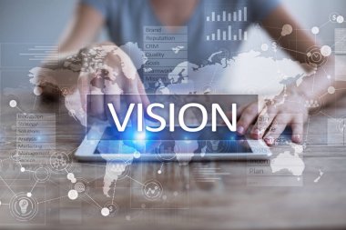 Vizyon kavramı. İş, Internet ve teknoloji kavramı.