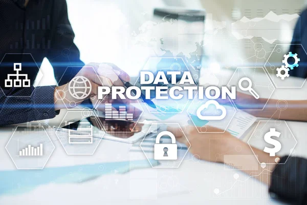 Veri koruma, siber güvenlik, bilgi güvenliği ve şifreleme. İnternet Teknoloji ve iş kavramı.