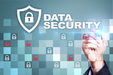 Sanal ekran üzerinde veri koruma ve siber güvenlik kavramı.