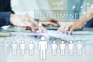 İnsan kaynakları yönetimi, insan kaynakları, işe alım, liderlik ve ekip oluşturma. İş ve teknoloji kavramı.