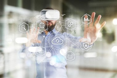 Bulut teknoloji, bilgisayar, ağ kavramı. Uzak veri depolama ve güvenlik. Internet ve teknoloji.