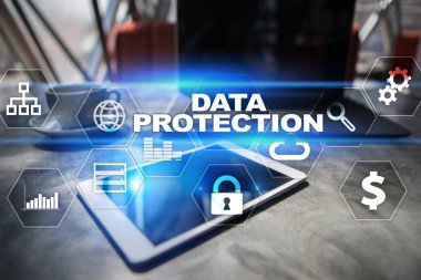 Veri koruma, siber güvenlik, bilgi güvenliği ve şifreleme. İnternet Teknoloji ve iş kavramı.