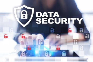 Sanal ekran üzerinde veri koruma ve siber güvenlik kavramı.