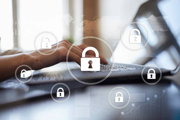 Siber Güvenlik, veri koruma, bilgi güvenliği ve şifreleme. İnternet Teknoloji ve iş kavramı.