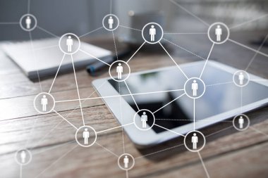 İnsan kaynakları yönetimi, insan kaynakları, işe alım, liderlik ve ekip oluşturma. İş ve teknoloji kavramı.