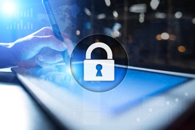 Siber Güvenlik, veri koruma, bilgi güvenliği ve şifreleme. İnternet Teknoloji ve iş kavramı.