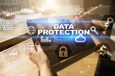 Veri koruma, siber güvenlik, bilgi güvenliği ve şifreleme. İnternet Teknoloji ve iş kavramı.