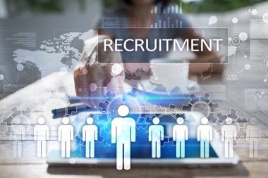 İnsan kaynakları yönetimi, insan kaynakları, işe alım, liderlik ve ekip oluşturma. İş ve teknoloji kavramı.