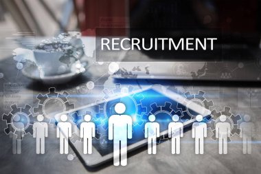 İnsan kaynakları yönetimi, insan kaynakları, işe alım, liderlik ve ekip oluşturma. İş ve teknoloji kavramı.