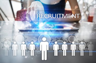 İnsan kaynakları yönetimi, insan kaynakları, işe alım, liderlik ve ekip oluşturma. İş ve teknoloji kavramı.