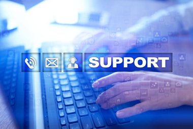 Teknik destek. Müşteri yardım. İş ve teknoloji kavramı.